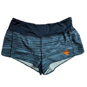Rabbit Summit Chasers Womens LG Trail Running Shorts Blue Lined Zip Pocket RW244